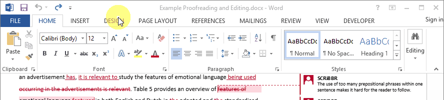 Click for full size Delete comment Word 2013