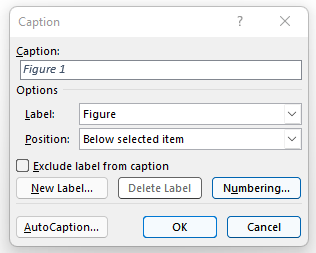 Add captions Add captions to list of tables and figures
